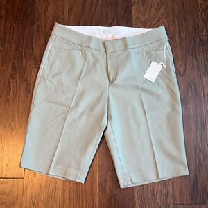 ecru Light Sage Tailored Bermuda Shorts - Women’s 12